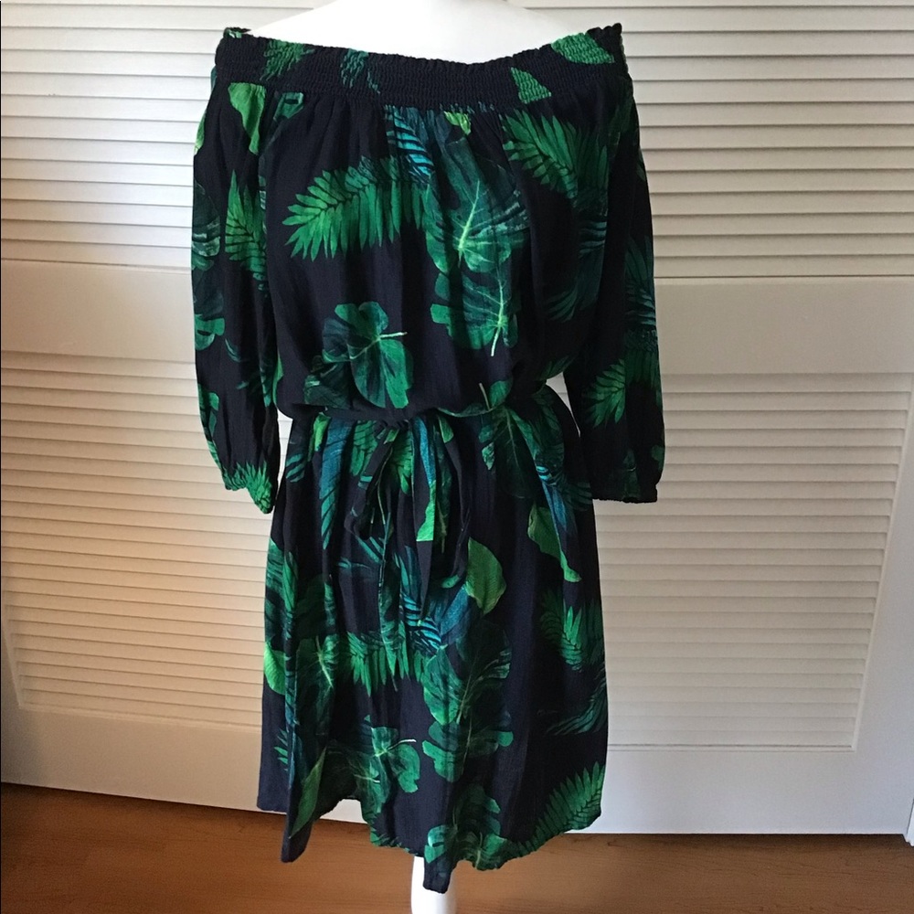 Old Navy Off the Shoulder Green Size 2X Dress